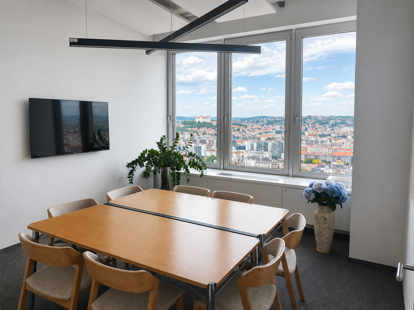 Conference room with a view across central Bratislava